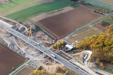 Bridge construction site on the A7 motorway in the district Schraudenbach in Werneck in the state Bavaria, Germany