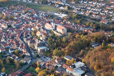 Town View of the streets and houses of the residential areas in Arnstein in the state Bavaria, Germany