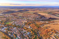 View of the town from the south in Arnstein in the state Bavaria, Germany
