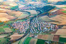 Aerial view of District Stetten in Karlstadt am Main in the state Bavaria, Germany