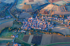 Village view on the B26 from the west in the district Müdesheim in Arnstein in the state Bavaria, Germany