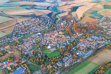 Overview of the town from the southwest in Arnstein in the state Bavaria, Germany