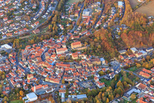 Aerial view of Castle Arnstein Main Spessart in Arnstein in the state Bavaria, Germany