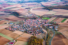Aerial view of District Zeuzleben in Werneck in the state Bavaria, Germany