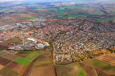 Overview of the town from the west in Gerolzhofen in the state Bavaria, Germany