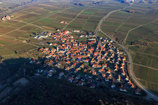 View of the town in winter from the west in Eschbach in the state Rhineland-Palatinate, Germany