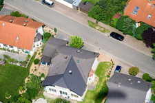 Bird's eye view of Klingbachstr in Steinweiler in the state Rhineland-Palatinate, Germany