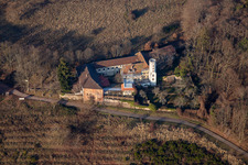 Aerial photograpy of Museum building ensemble Slevogthof in Leinsweiler in the state Rhineland-Palatinate, Germany