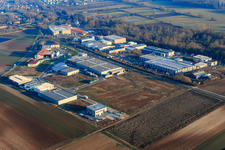 Industrial park W II CAMPUS from the northwest with transparent packaging Weber GmbH and Eberspächer catem GmbH & Co. KG in Herxheim bei Landau in the state Rhineland-Palatinate, Germany