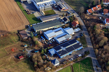 Aerial view of Erb Steel and Metal Construction Company Ltd. in the district Pleisweiler in Bad Bergzabern in the state Rhineland-Palatinate, Germany
