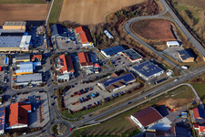 Im Weidfeld commercial area with Autohaus Euler Pirmasens GmbH - Bad Bergzabern branch in Pleisweiler-Oberhofen in the state Rhineland-Palatinate, Germany