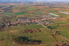 Village view from the south in Schweighofen in the state Rhineland-Palatinate, Germany