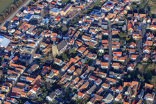 Aerial view of Catholic Church of St. Leodegar in Steinfeld in the state Rhineland-Palatinate, Germany