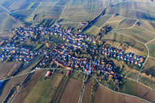 Aerial view of Village view from the south in Dierbach in the state Rhineland-Palatinate, Germany