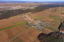 Village view from the southwest in the district Hayna in Herxheim bei Landau in the state Rhineland-Palatinate, Germany