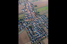 Village overview from the south in the district Hayna in Herxheim bei Landau in the state Rhineland-Palatinate, Germany