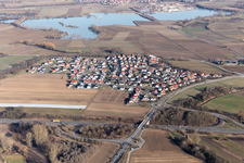 District Hardtwald in Neupotz in the state Rhineland-Palatinate, Germany from above