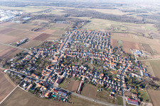 Aerial view of From the south in Ottersheim bei Landau in the state Rhineland-Palatinate, Germany