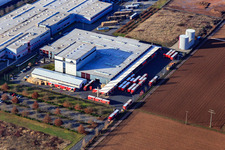 Interpark industrial area from the southwest with Tricor Packaging & Logistics AG and Progroup Board GmbH in Offenbach an der Queich in the state Rhineland-Palatinate, Germany