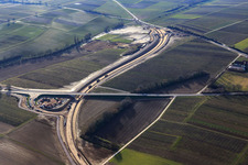 Oblique view of Construction site of the bypass for the B38 in Impflingen in the state Rhineland-Palatinate, Germany