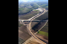 Construction site of the bypass for the B38 in Impflingen in the state Rhineland-Palatinate, Germany from above