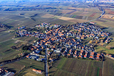 Village view in winter from the south in Impflingen in the state Rhineland-Palatinate, Germany