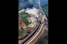 Construction site of the bypass for the B38 in Impflingen in the state Rhineland-Palatinate, Germany seen from above