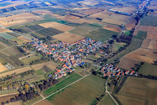 Village view in winter from the southwest in Steinfeld in the state Rhineland-Palatinate, Germany