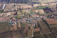 Village - view on the edge of agricultural fields and farmland in Hergersweiler in the state Rhineland-Palatinate