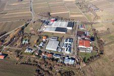 Building and production halls on the premises of the wine cellar Deutsches Weintor eG in the district Kleine Kalmit (Grosskelterei) in Ilbesheim bei Landau in der Pfalz in the state Rhineland-Palatinate, Germany