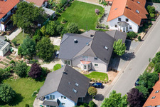 Aerial view of Klingbachstraße from the southeast in Steinweiler in the state Rhineland-Palatinate, Germany