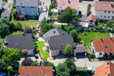 Klingbachstraße from the southeast in Steinweiler in the state Rhineland-Palatinate, Germany from above