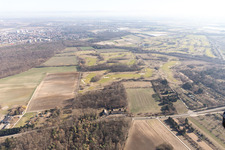 Aerial view of Kurpfalz Golf Course in Limburgerhof in the state Rhineland-Palatinate, Germany