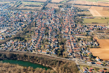 Altspeyerer Straße from the east in Lingenfeld in the state Rhineland-Palatinate, Germany
