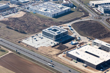 Oblique view of Industrial Area North in Rülzheim in the state Rhineland-Palatinate, Germany
