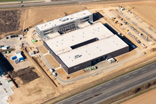 Industrial Area North in Rülzheim in the state Rhineland-Palatinate, Germany seen from above