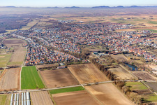Aerial view of From the east in Herxheim bei Landau in the state Rhineland-Palatinate, Germany