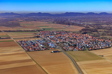 Aerial view of View from the southeast in Steinweiler in the state Rhineland-Palatinate, Germany