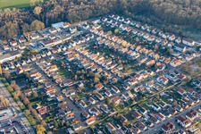 Aerial view of Garden City settlement in Kandel in the state Rhineland-Palatinate, Germany