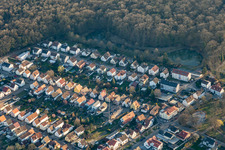 Aerial photograpy of Garden City settlement in Kandel in the state Rhineland-Palatinate, Germany