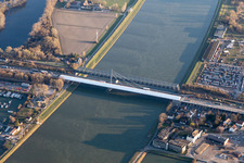 Rhine Bridge construction site in the district Knielingen in Karlsruhe in the state Baden-Wuerttemberg, Germany