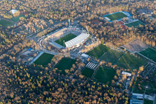 Aerial photograpy of Wildparkstadion, construction site in the district Innenstadt-Ost in Karlsruhe in the state Baden-Wuerttemberg, Germany