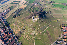 Ruins and vestiges of the former castle and fortress Burgruine Staufen in Staufen im Breisgau in the state Baden-Wurttemberg, Germany