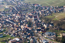 Town View of the streets and houses of the residential areas in Ehrenstetten in the state Baden-Wurttemberg, Germany