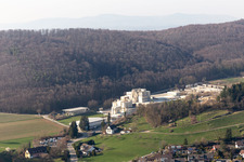 Aerial view of Knauf Marmorit quarry in Bollschweil in the state Baden-Wuerttemberg, Germany