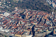 Old Town area and city center in Freiburg im Breisgau in the state Baden-Wurttemberg, Germany