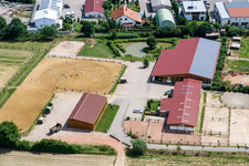 Aerial photograpy of Industrial area Am Kleinwald, Drei Eichen Hof in Herxheim bei Landau in the state Rhineland-Palatinate, Germany