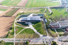 Aerial photograpy of Cultural and Community Center in Denzlingen in the state Baden-Wuerttemberg, Germany