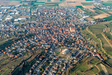 Aerial view of Outskirts residential in Endingen am Kaiserstuhl in the state Baden-Wurttemberg, Germany