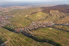 Aerial view of Kiechlinsbergen in Endingen am Kaiserstuhl in the state Baden-Wuerttemberg, Germany